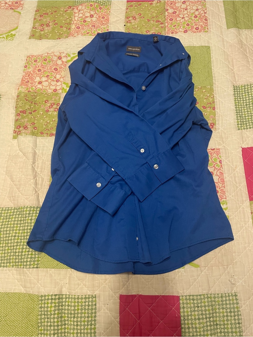 Van Heusen Women's Royal Blue Button-Down Shirt